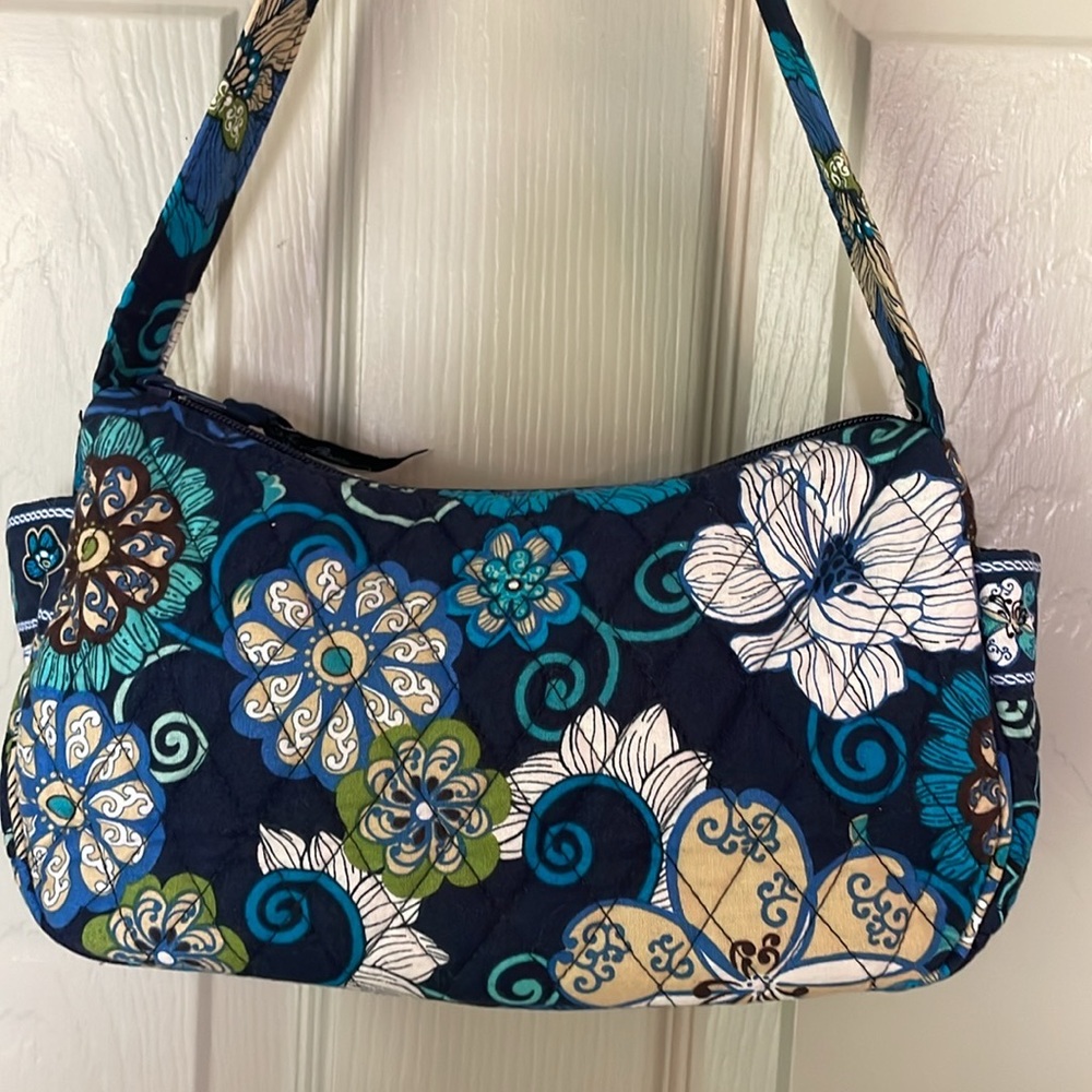 Vera Bradley Blue, Black, Teal and Green Quilted Shoulder Bag - Picture 8 of 15
